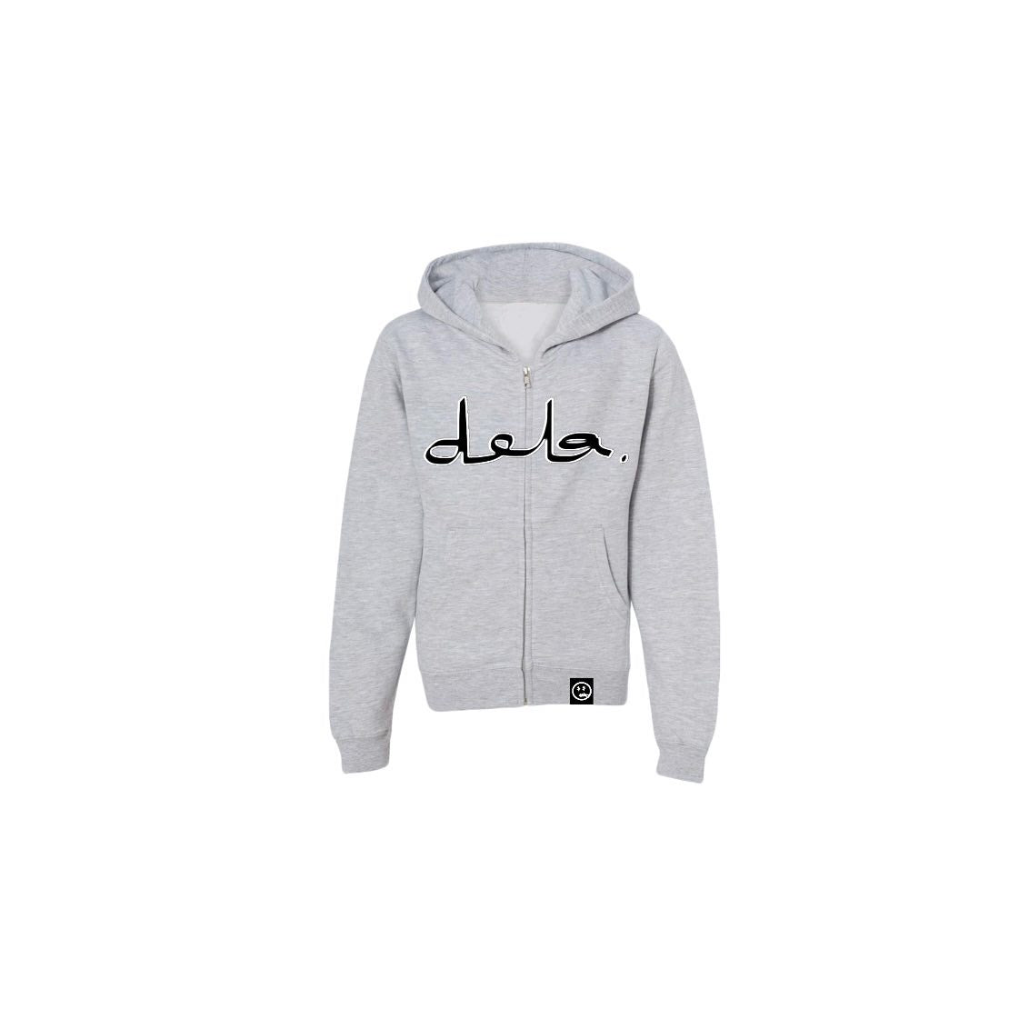 GREY ZIP UP (DARK GREEN WORDS)